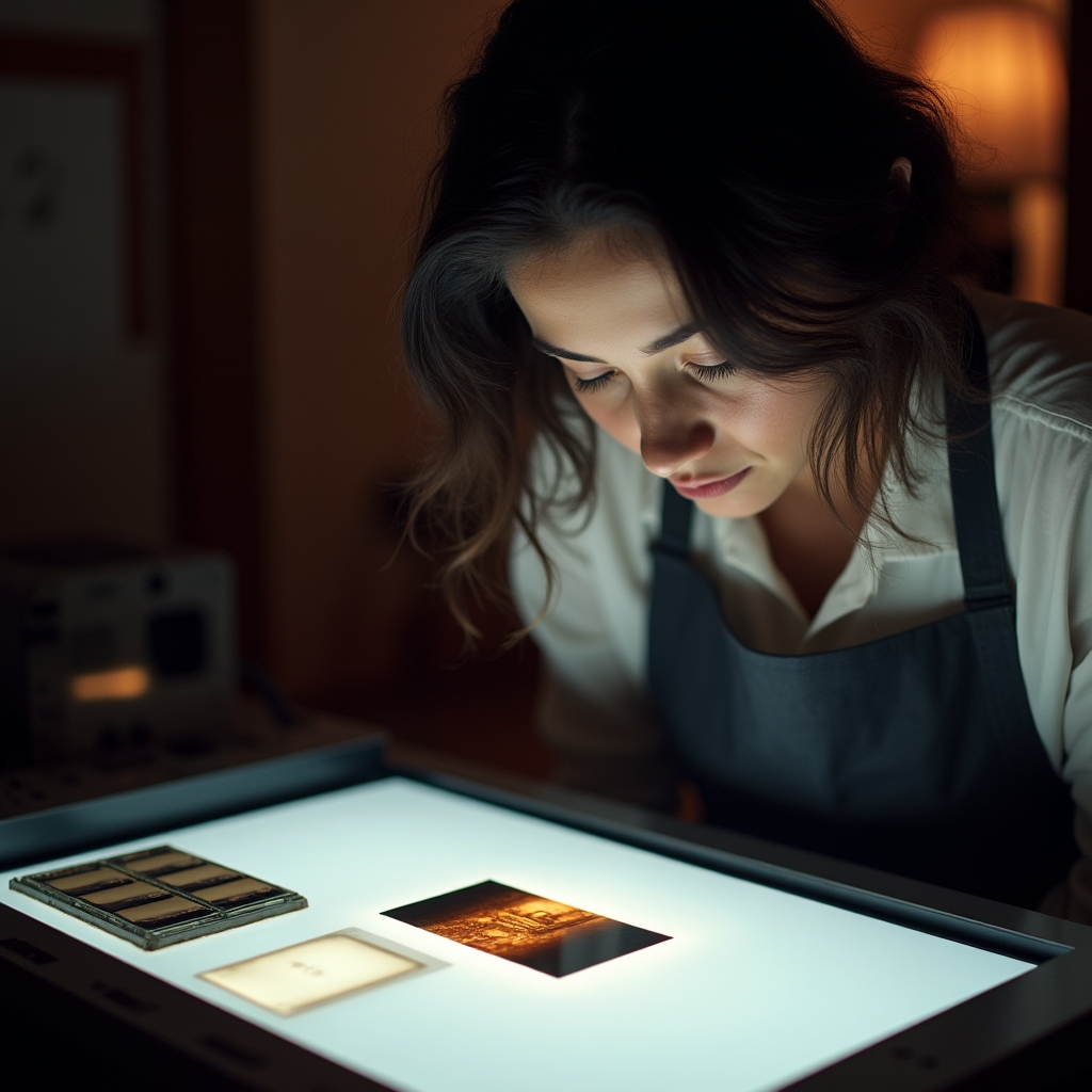 Scansione di diapositiva 35mm con retroilluminazione professionale