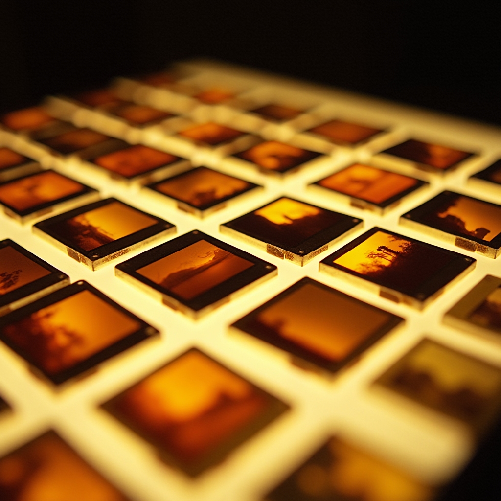 Collezione di diapositive 35mm pronte per la scansione